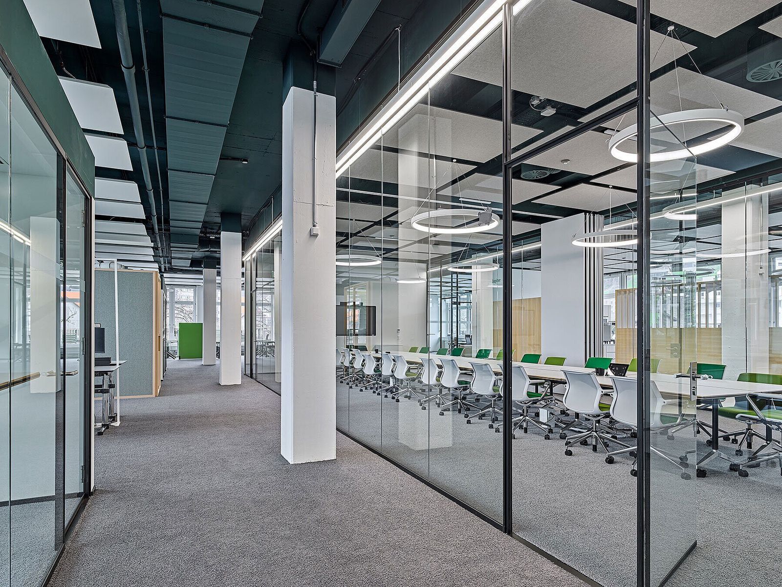 Glass partition wall systems by OKALUX