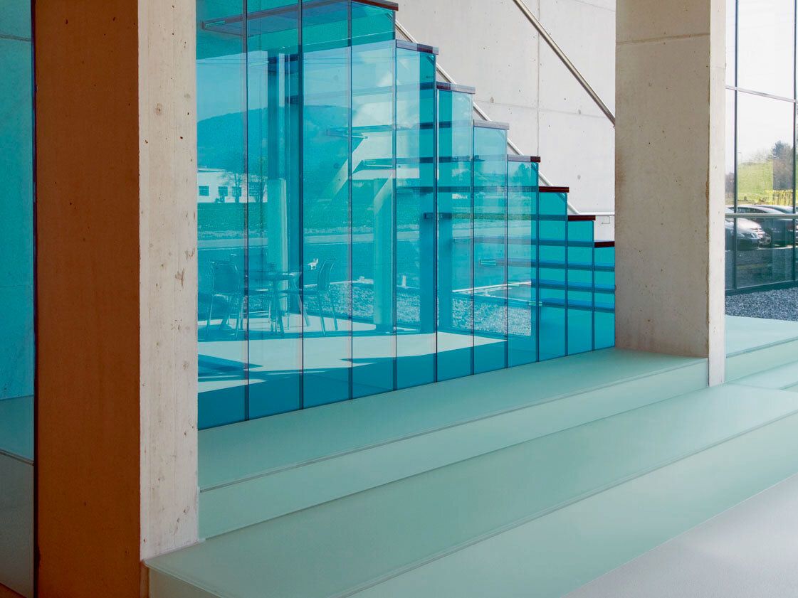Glass stairs and floors by OKALUX