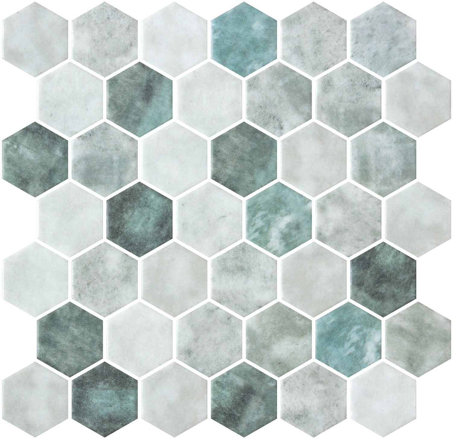 Hex XL Shabby Green Matte - Glass Mosaic by ONIX. by ONIX​