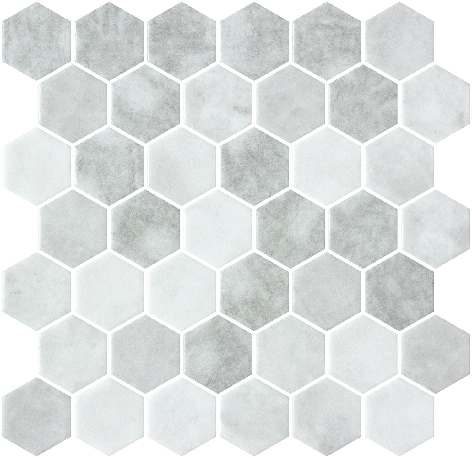 Hex XL Shabby Grey Matte - Glass Mosaic by ONIX. by ONIX​