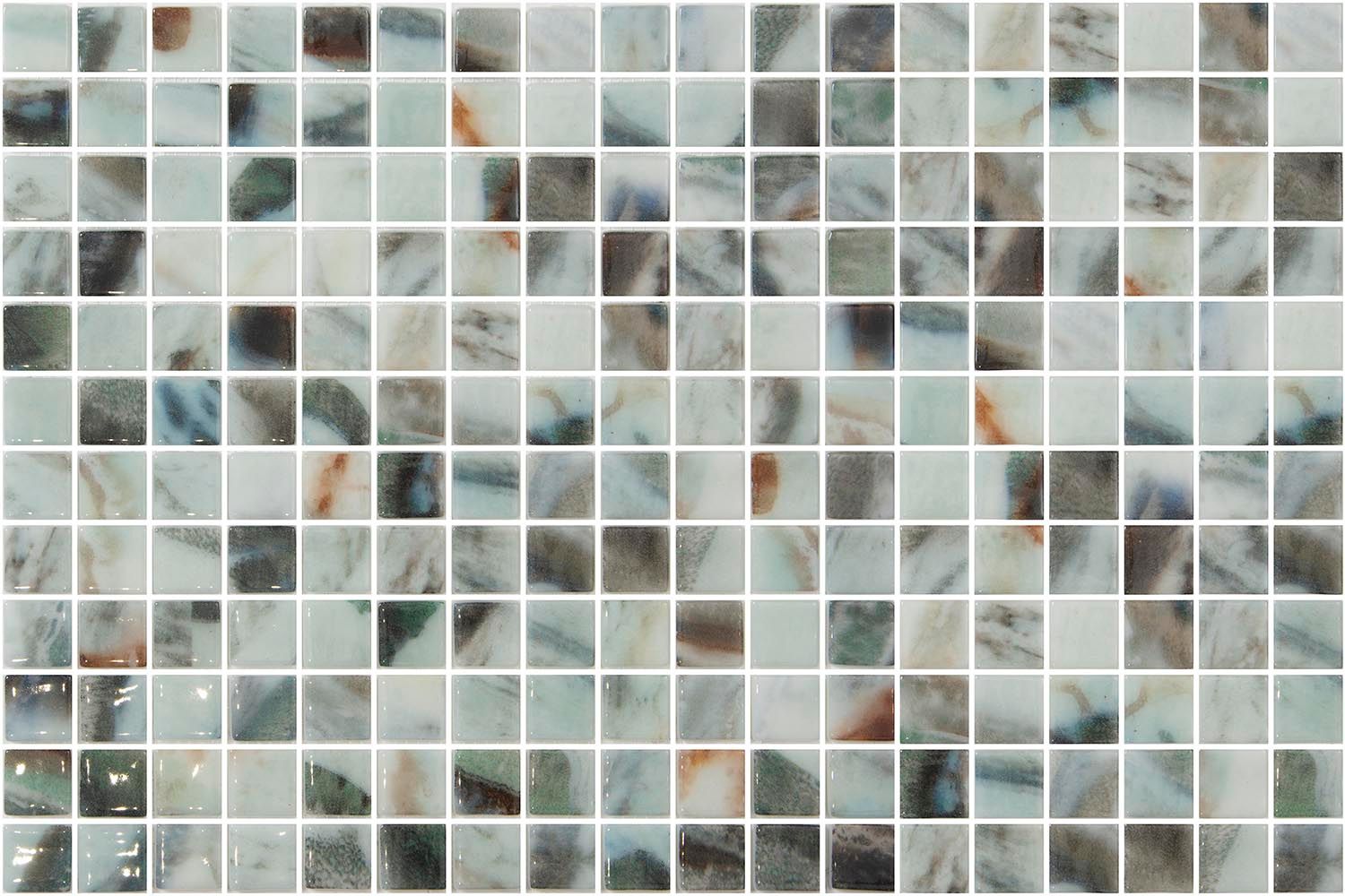 Mosaico vítreo Amazona Tonos terrosos y verdes by ONIX​