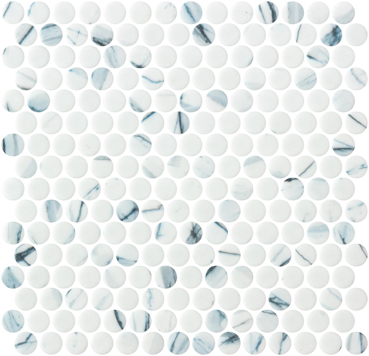 Penny Calacatta Blue Matte - Glass Mosaic by ONIX. by ONIX​