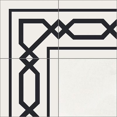 Chippendale Border Cement Tile by Original Mission Tile