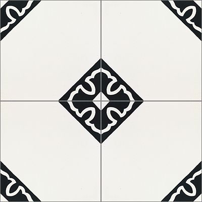 Colonial Doble Black 02 Cement Tile by Original Mission Tile