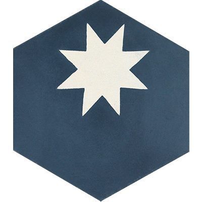 Hex Star Navy 01 – Medium Cement Tile by Original Mission Tile