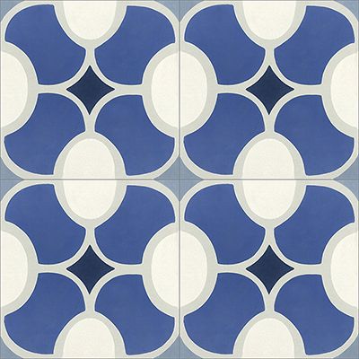 Jolla Blue 02 Cement Tile by Original Mission Tile
