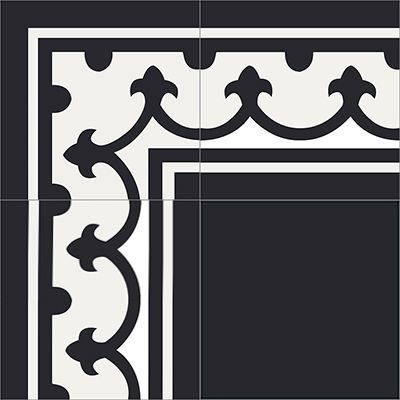Montserrat Border Cement Tile by Original Mission Tile