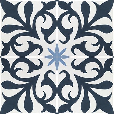 Nantes Navy 02 Cement Tile by Original Mission Tile