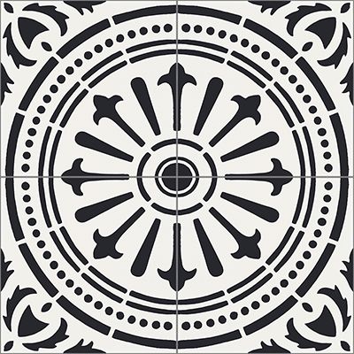 Riviera Black 02 Cement Tile by Original Mission Tile