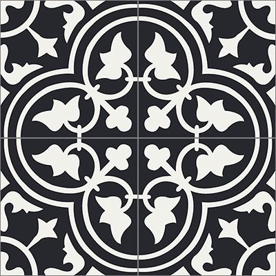 Roseton Bw 15 Cement Tile by Original Mission Tile