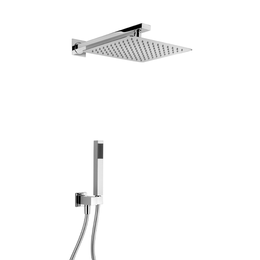 Dax R Shower Set with Stainless Steel Shower Head, Shower Arm and Shower Kit with Fixed Holder 53..441QQP6 by Paini spa Rubinetterie