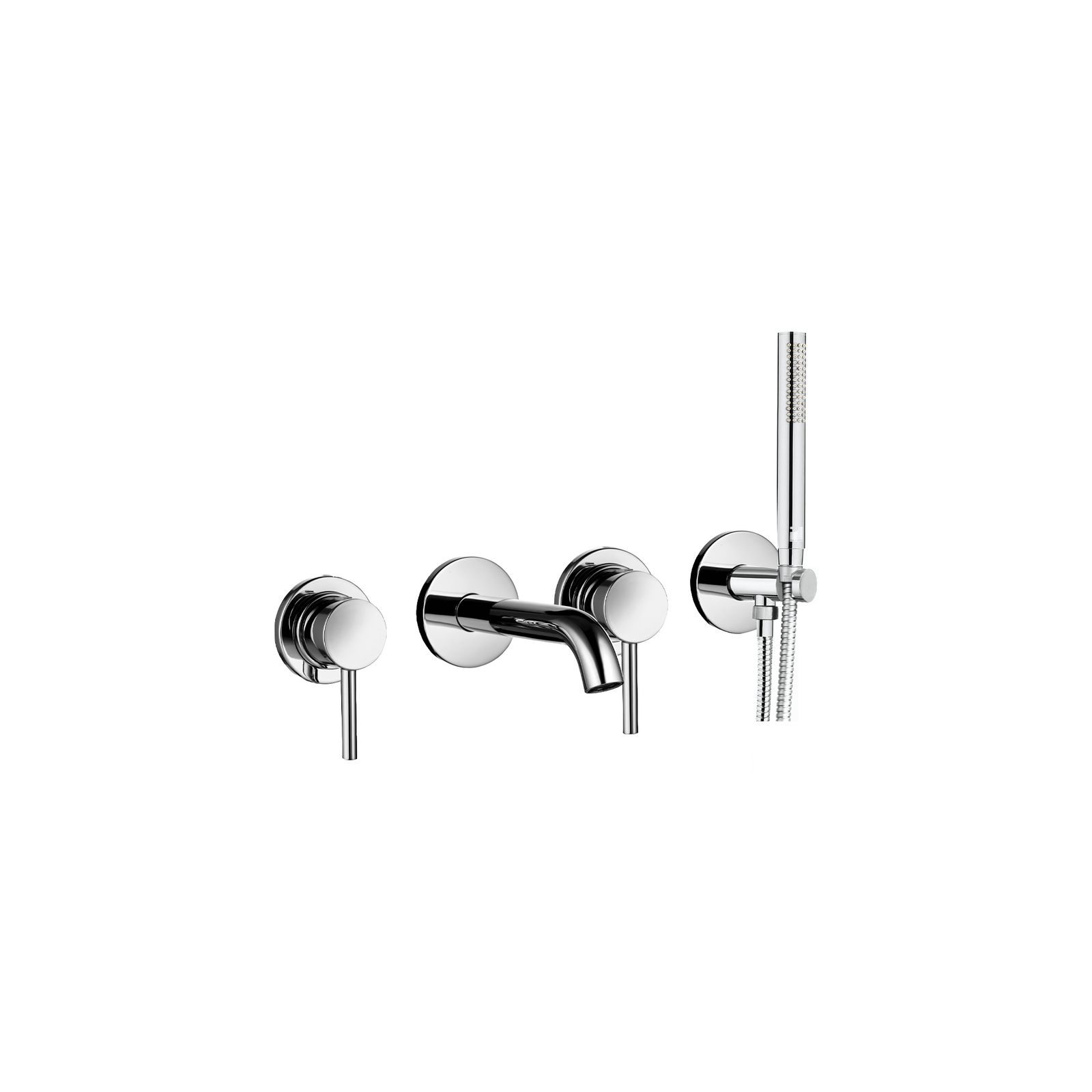 Midi External Parts Only 2 Built-in Bath Mixers with Fixed Brass Shower Support with Dispenser 021402 by PALAZZANI