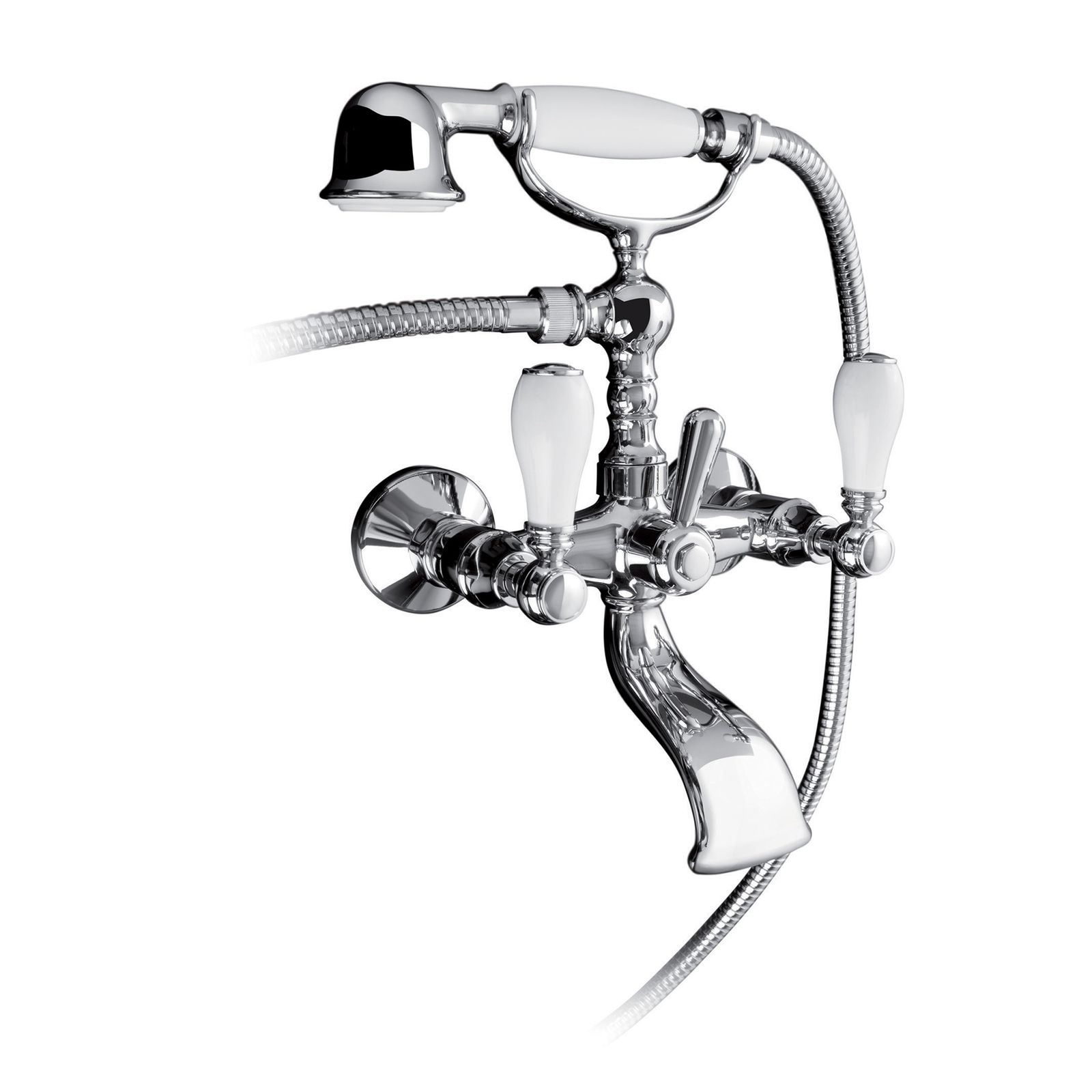 Porter Bath Group with Diverter, Integrated Shower Support, 1.5m Flexible Hose and Shower Head 551020 by PALAZZANI