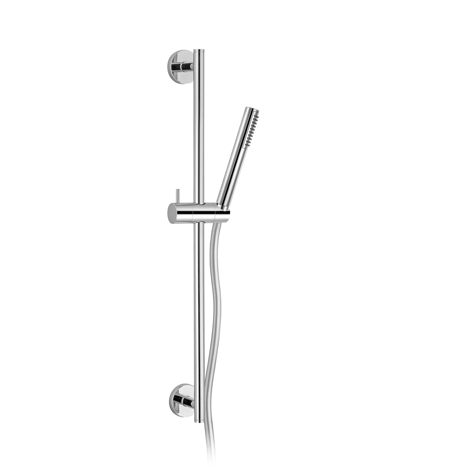 Brass Shower Rod, Ø 18mm, with Adjustable ABS Support, 1.5m Flexible Hose and ABS Shower Head 992080 by PALAZZANI