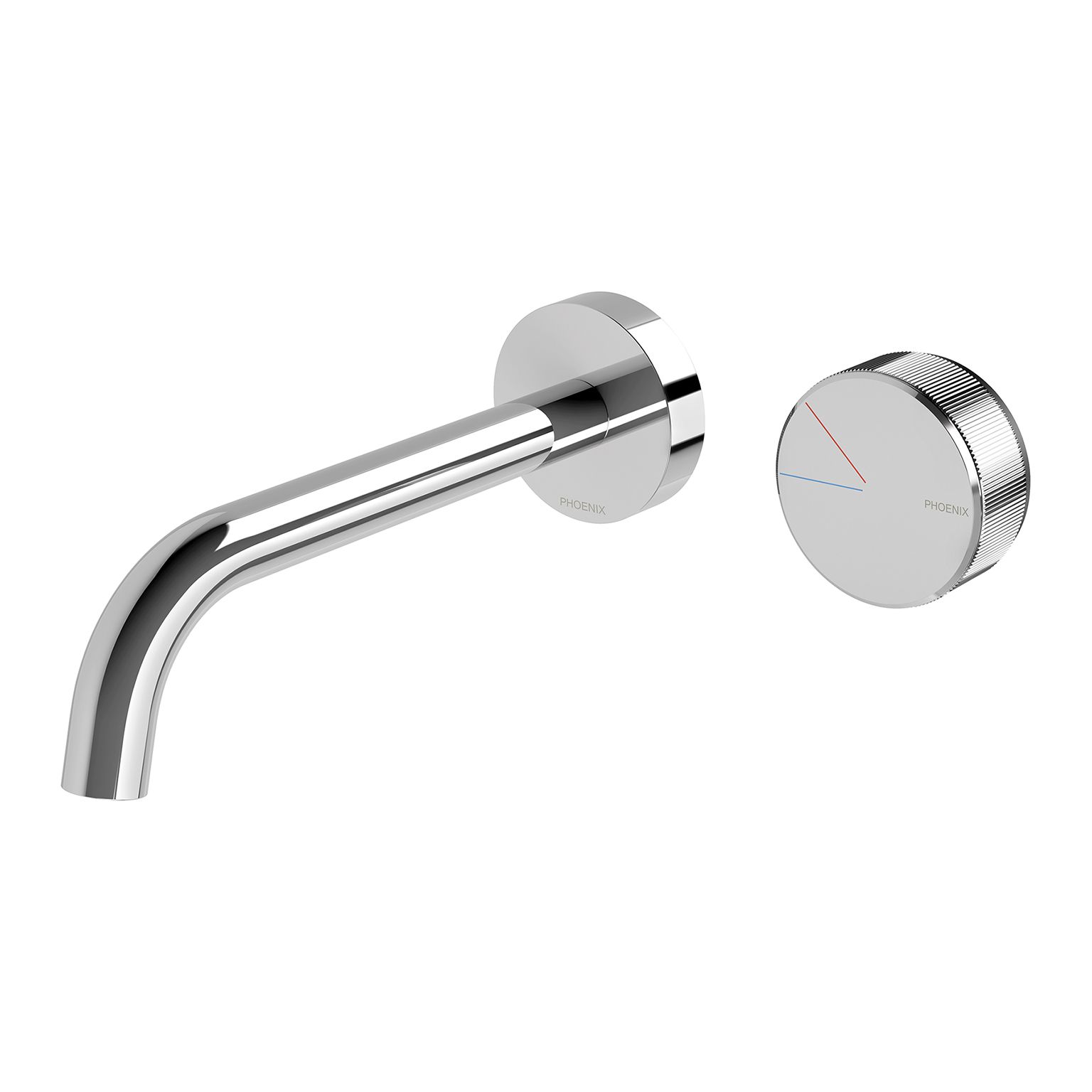 Axia Wall Basin / Bath Curved Outlet Mixer Set 180mm by Phoenix Tapware