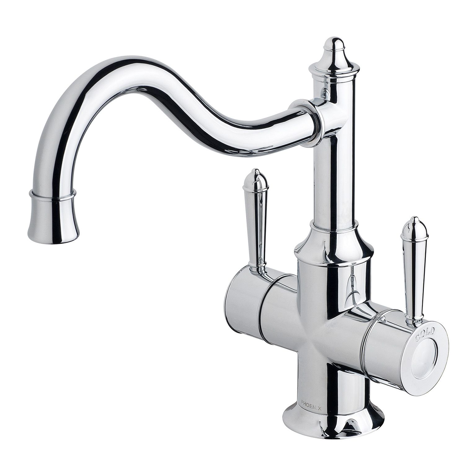 Nostalgia Twin Handle Sink Mixer 230mm Shepherds Crook by Phoenix Tapware