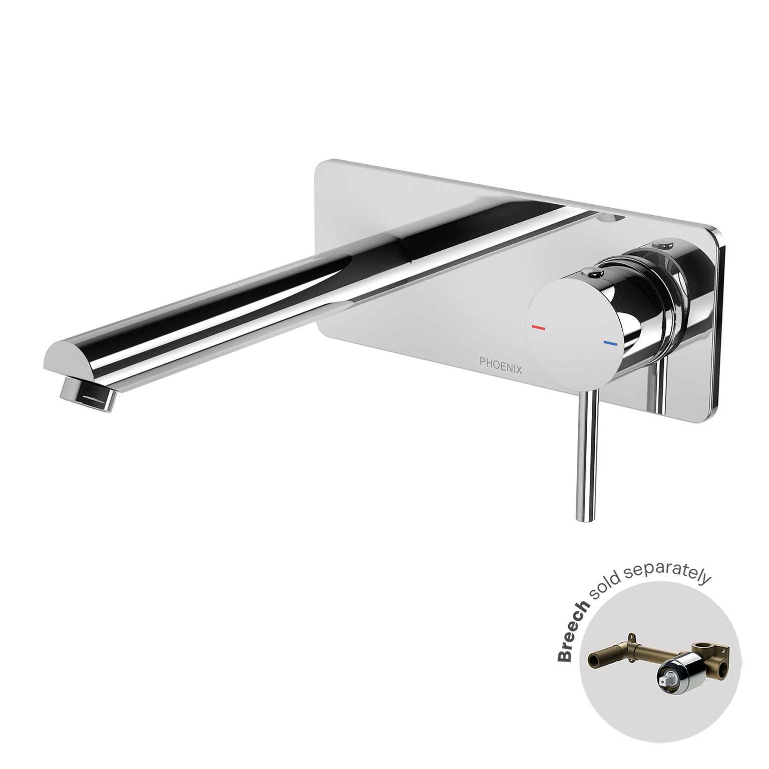 Pina Wall Basin / Bath Mixer Set 180mm (Trim Kit Only) - 6 Star - Lead Free by Phoenix Tapware
