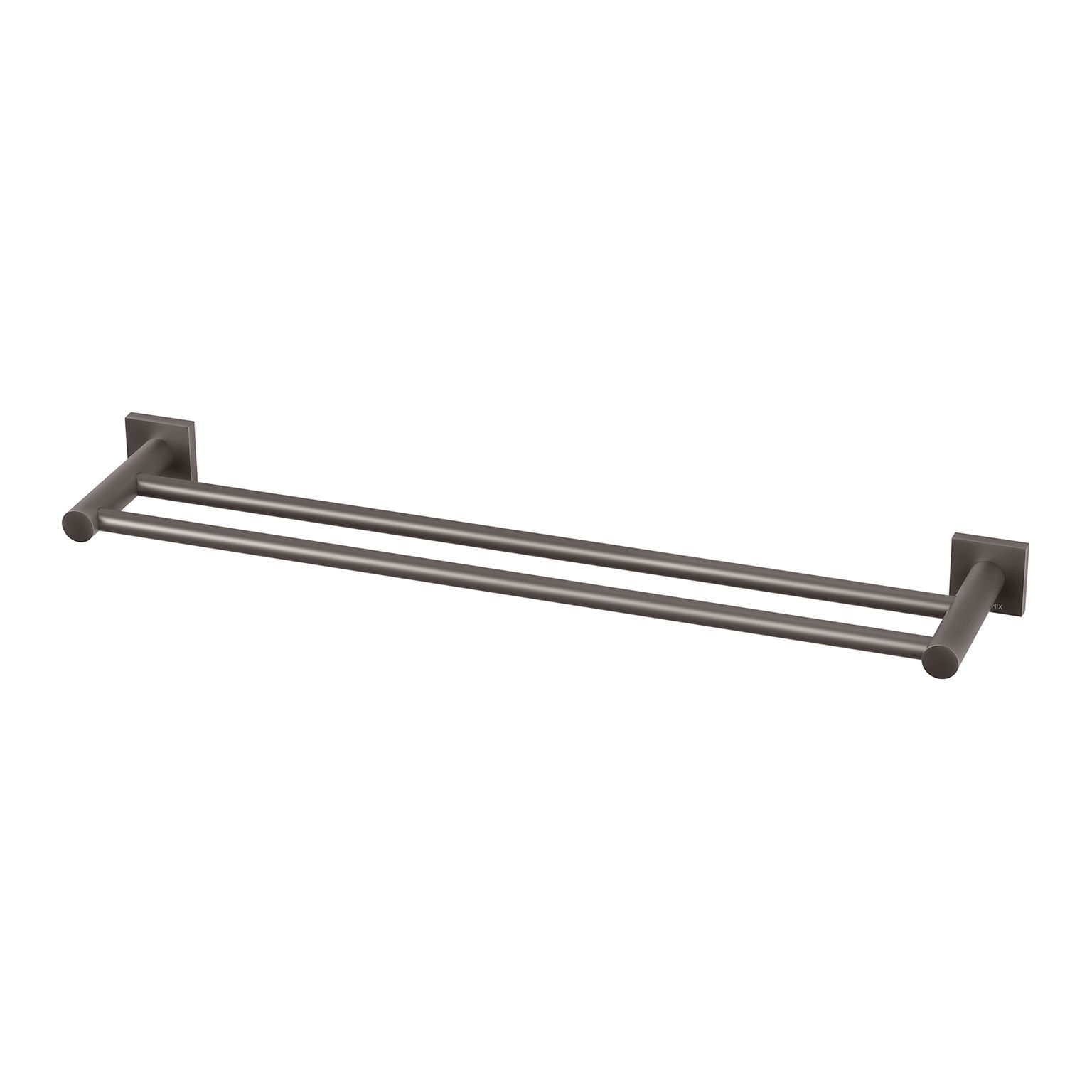 Radii Double Towel Rail 600mm Square Plate by Phoenix Tapware