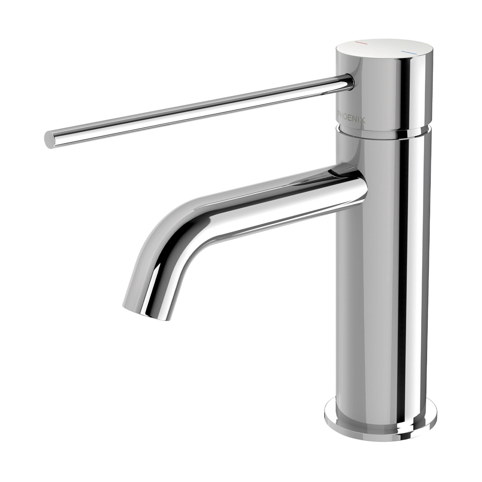 Vivid Slimline Basin Mixer Curved Outlet with Extended Lever by Phoenix Tapware