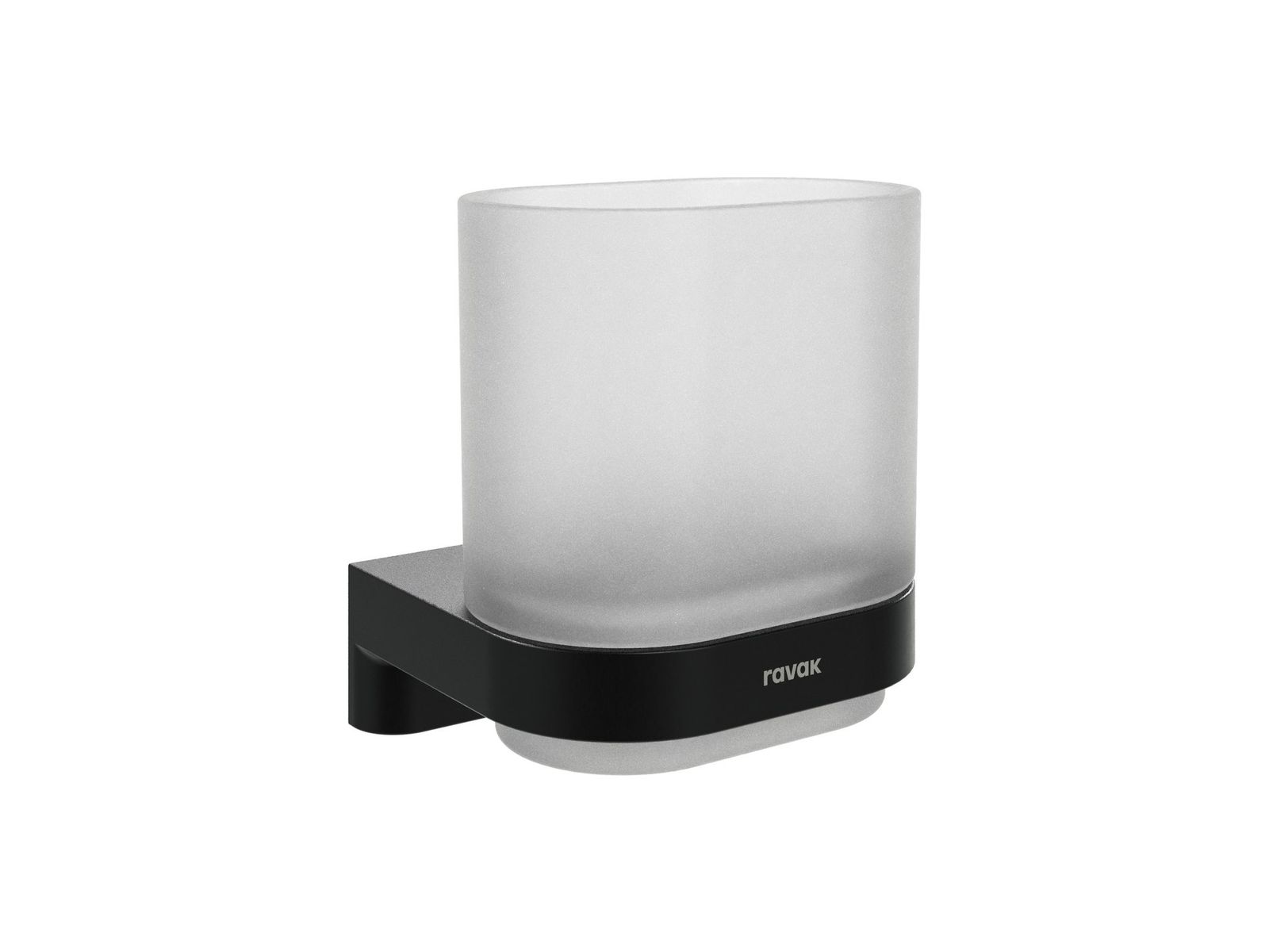 CR II 210.20BLM Holder with Cup, matt black by Ravak
