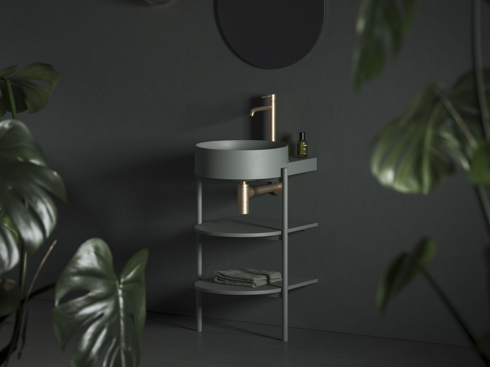 CS Yard 40 Structure for Washbasin, Grey Green by Ravak
