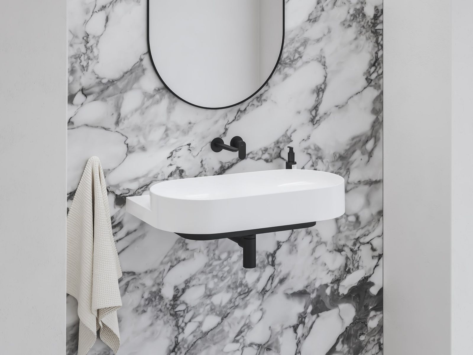 EL 019.20BLM.O1.RB07B Concealed Washbasin Tap, without Basic Unit, Black Matt by Ravak