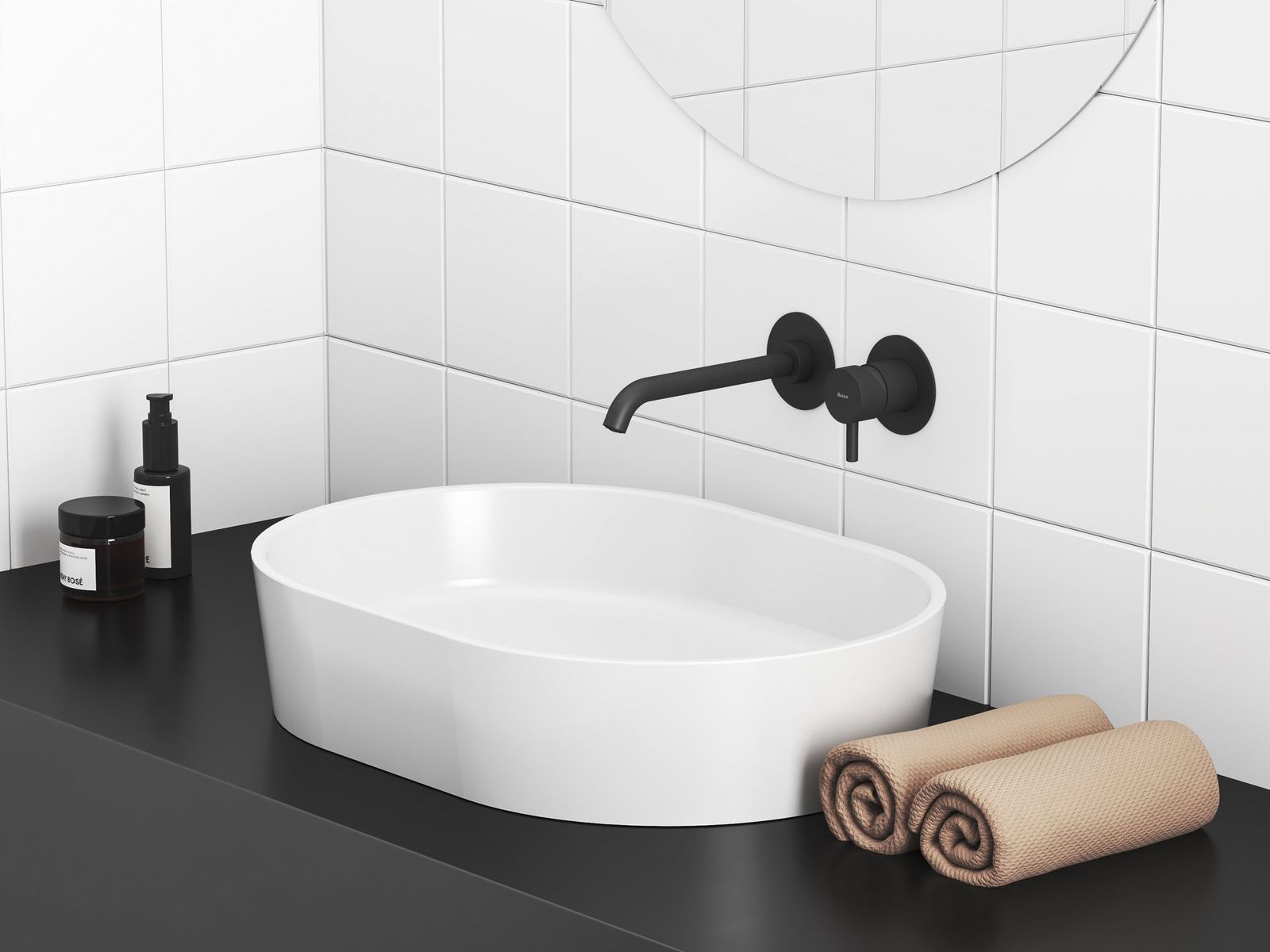 ES 019.20BLM.O1.RB07B Concealed Washbasin Tap, without Basic Unit, Black Matt by Ravak
