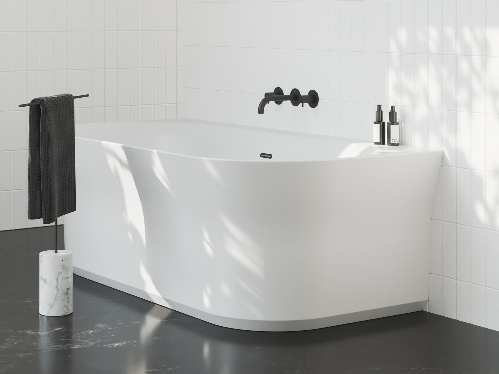 ES 021.20BLM.O1 Concealed Bathtub tap, with Basic Unit, Black Matt by Ravak