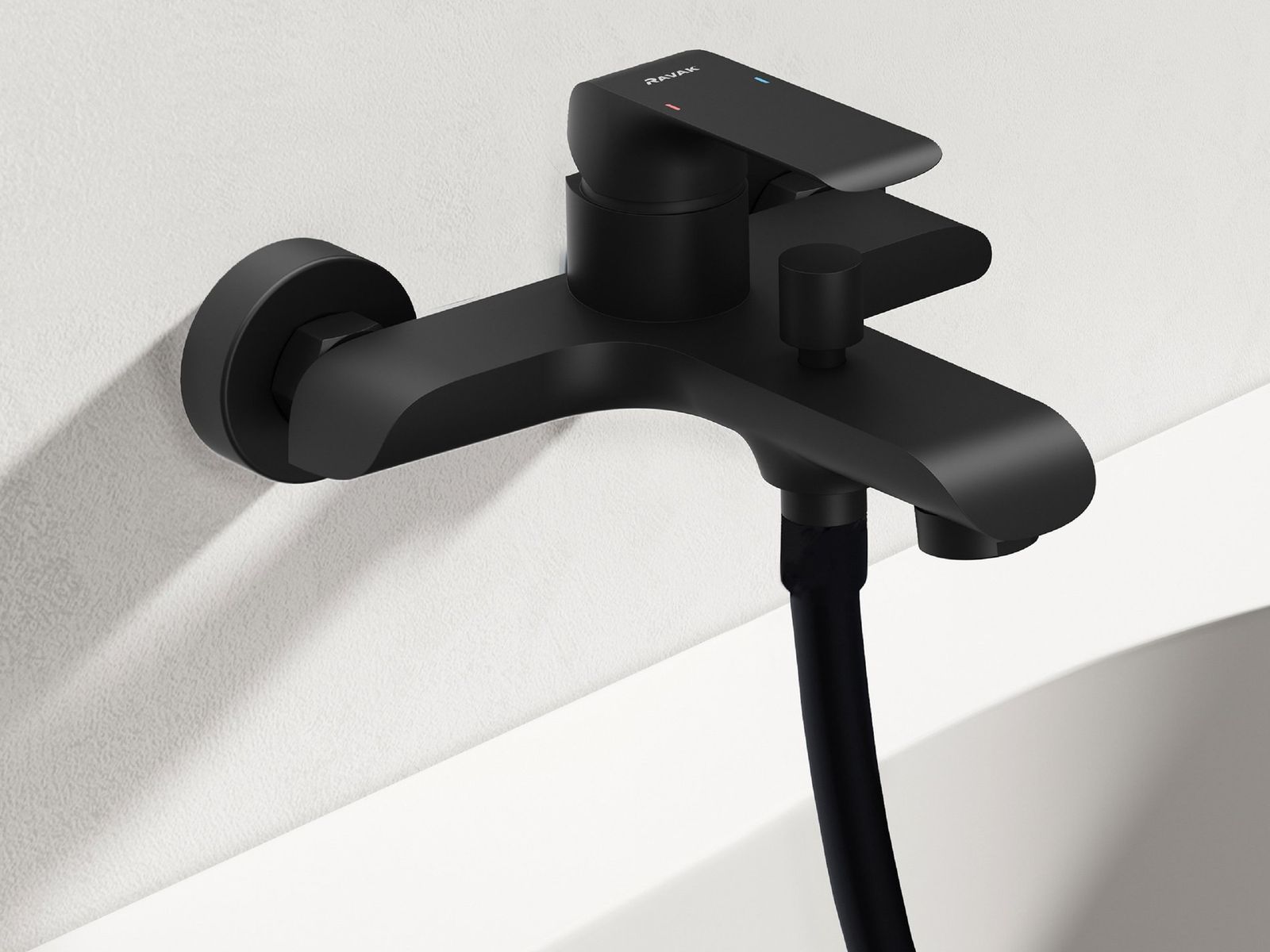 FL 022.20BLM Wall-Mounted Bathtub Tap, without Set, matt black by Ravak