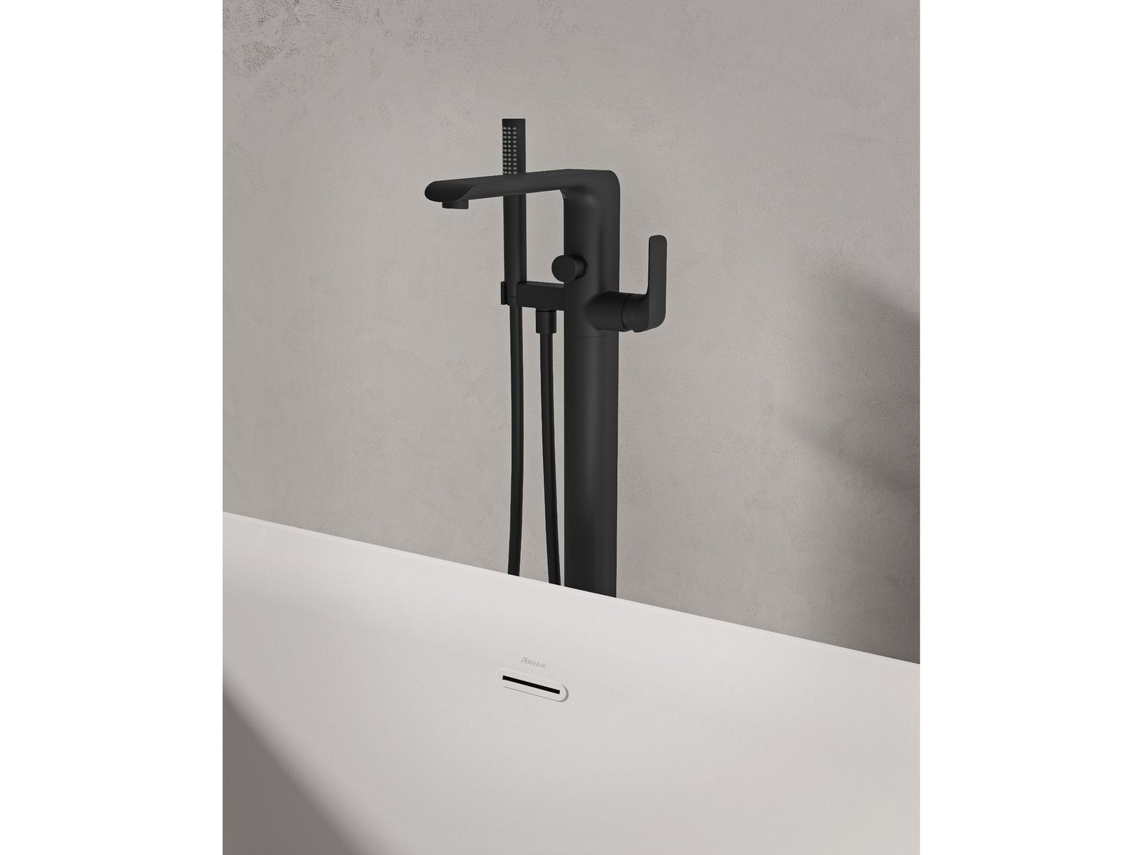 FL 080.20BLM.RB07A  Floor-Mounted Bathtub Tap, with Set, matt black by Ravak
