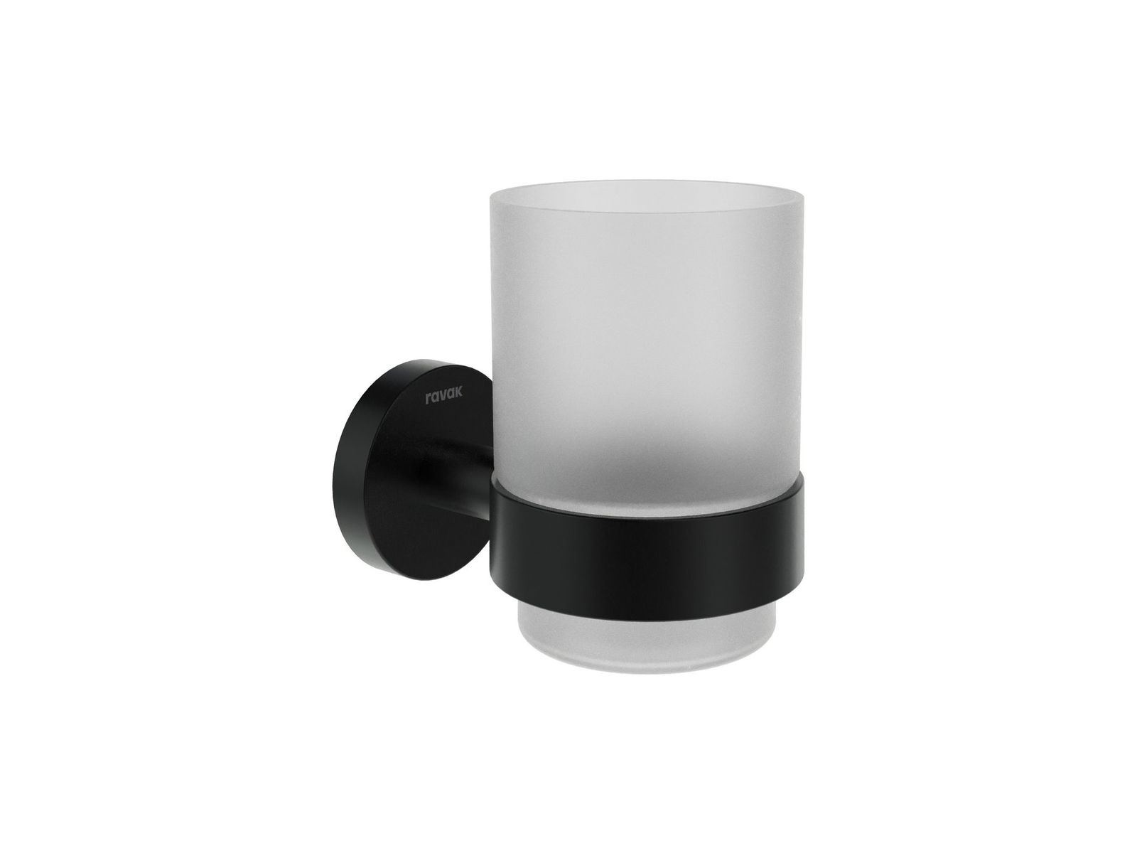 KN 210.20BLM Cup with Holder, matt black by Ravak