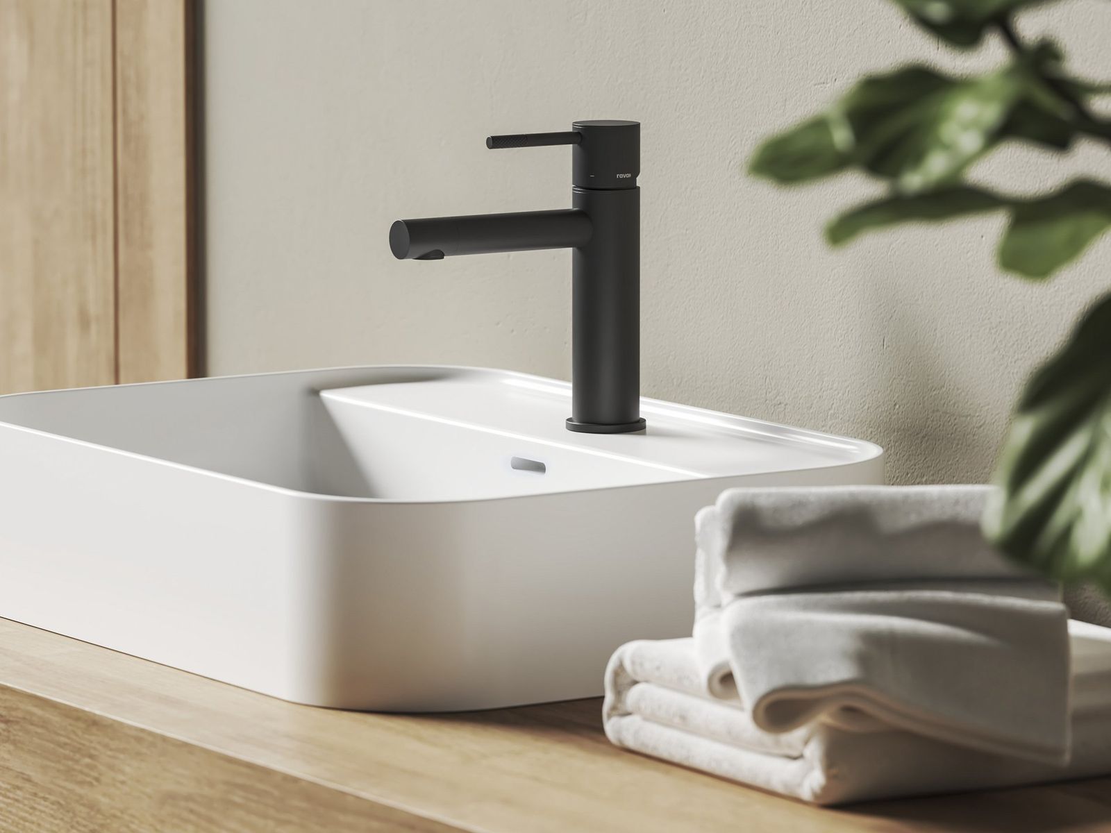 NX 014.20BLM Deck-Mounted Washbasin Tap, 190 mm, without Pop-Up Waste, matt black by Ravak