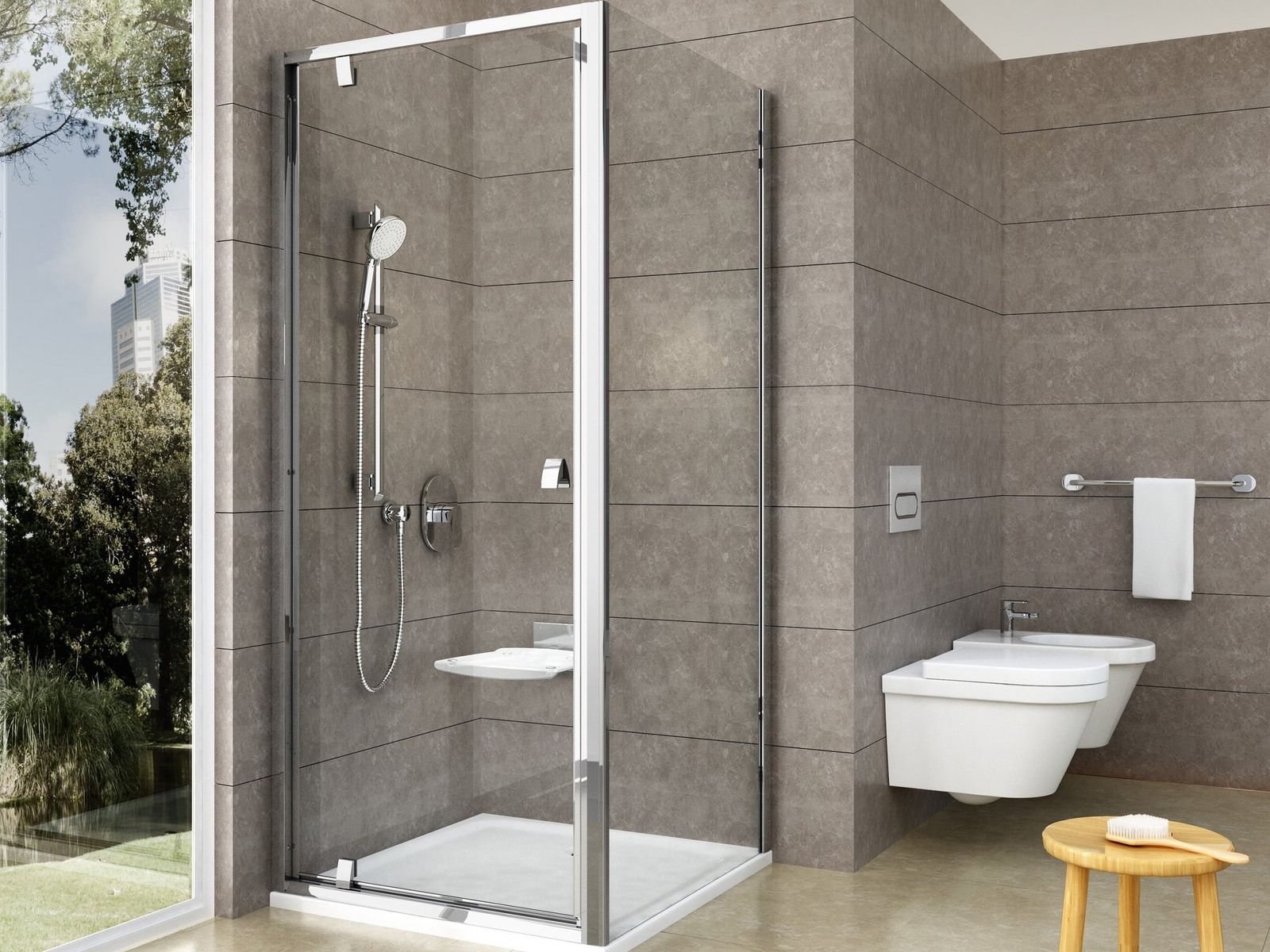PDOP1+PPS 90x80, bright alu+transparent by Ravak