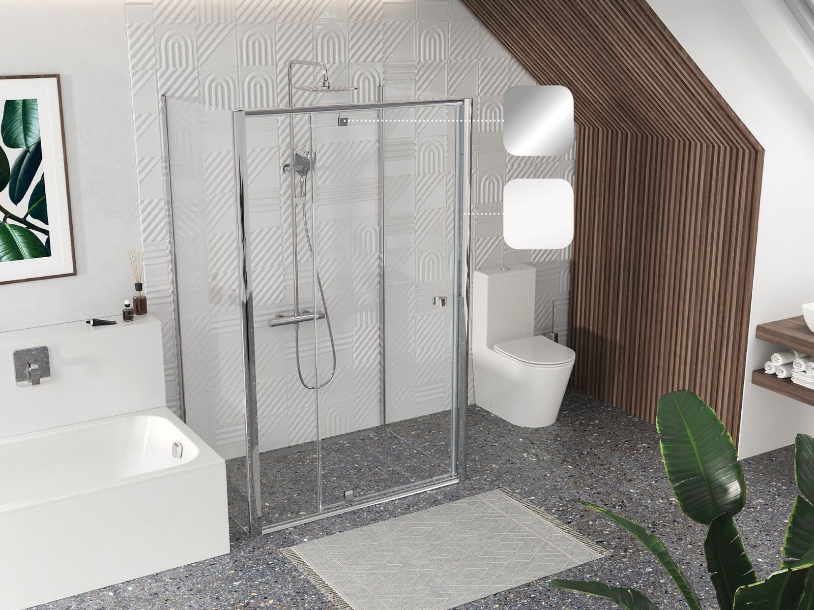 PDOP2+PPS+PPS 100x80, white/chrome+transparent by Ravak