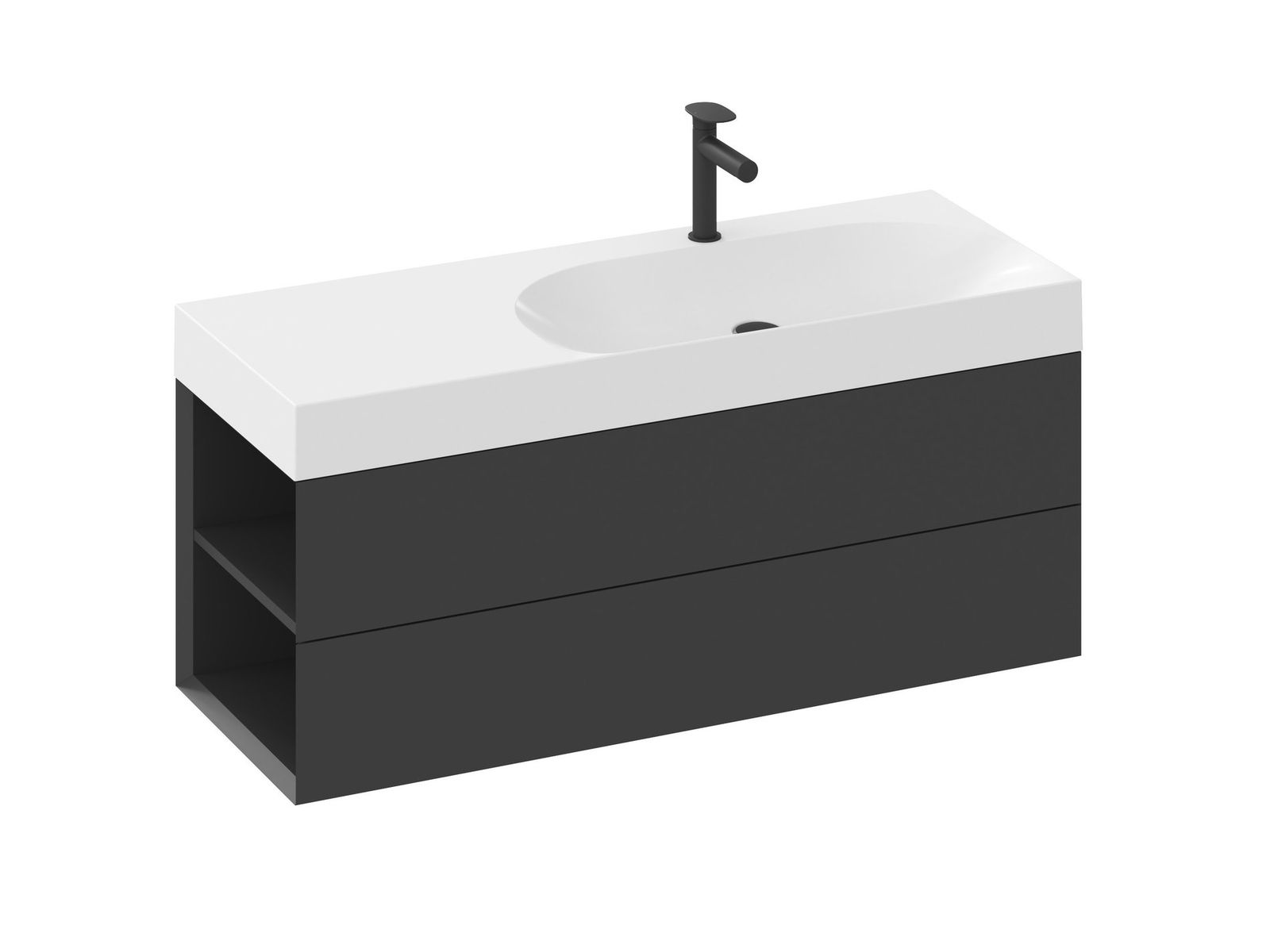 SD Lite 120 L Cabinet under Washbasin, matt black by Ravak
