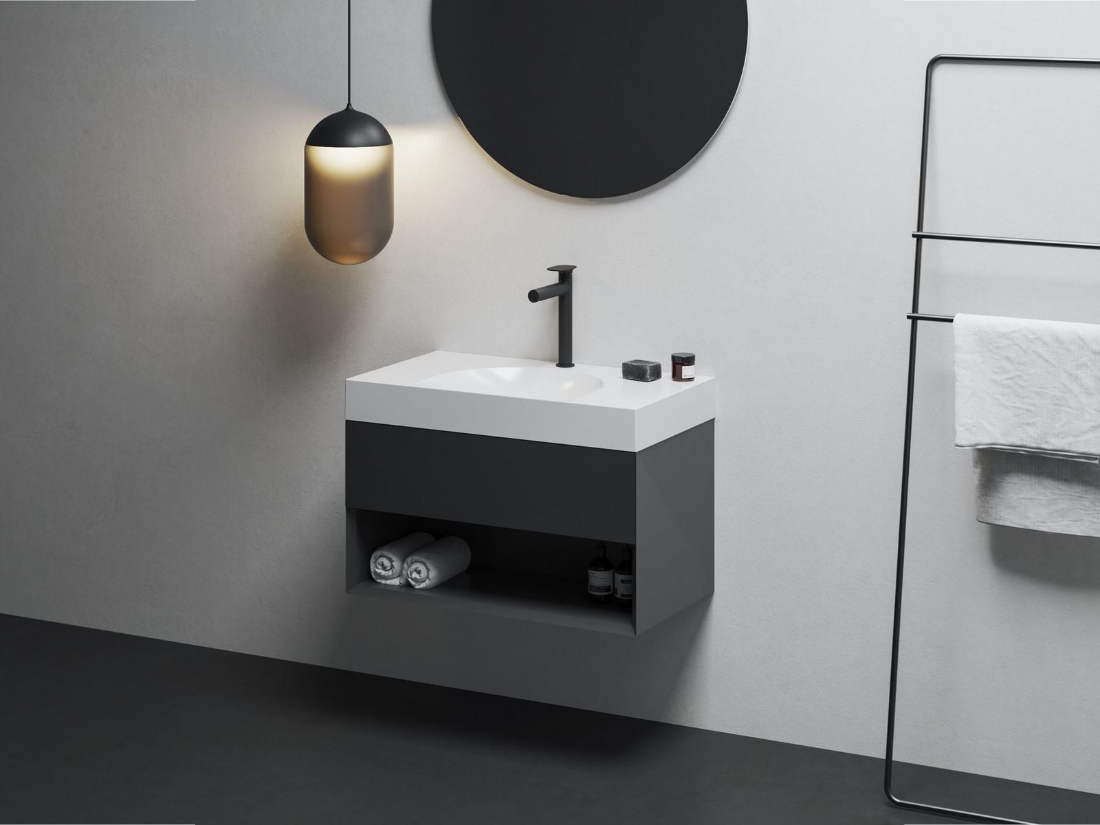 SD Lite 80 Cabinet under Washbasin, matt black by Ravak