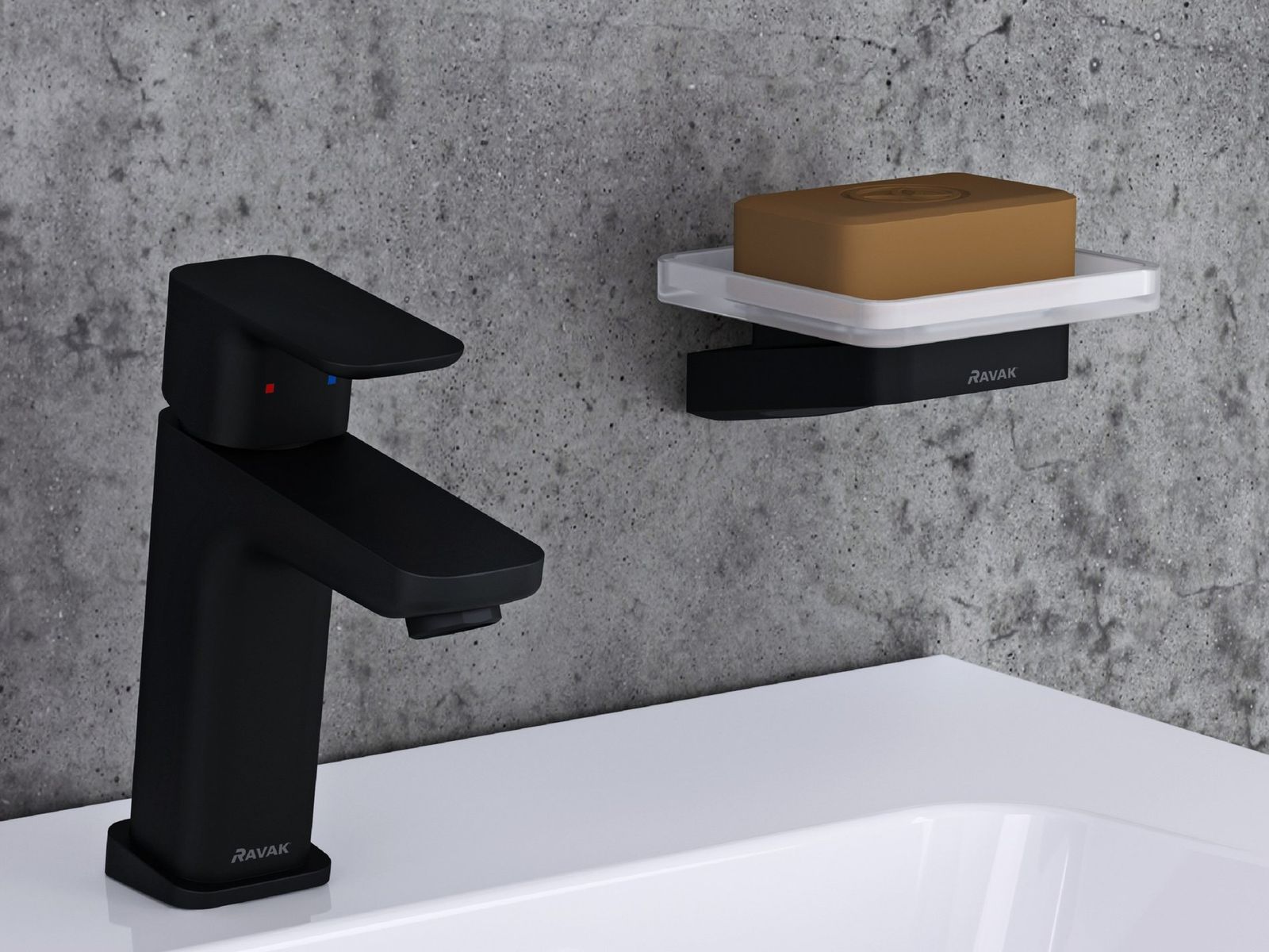 TD F 012.20BLM Washbasin Tap, without Pop-Up Waste, 144 mm, matt black by Ravak