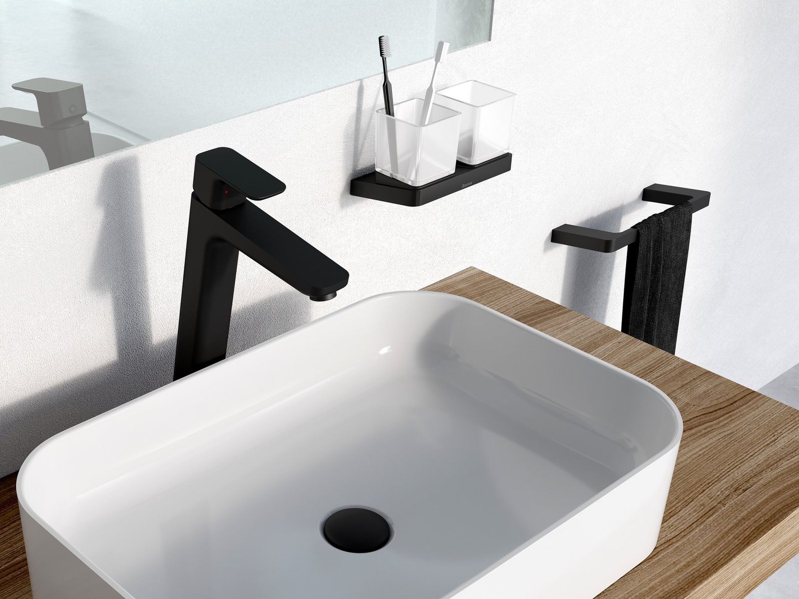 TD F 015.20BLM Washbasin Tap, without Pop-Up Waste, 334 mm, matt black by Ravak