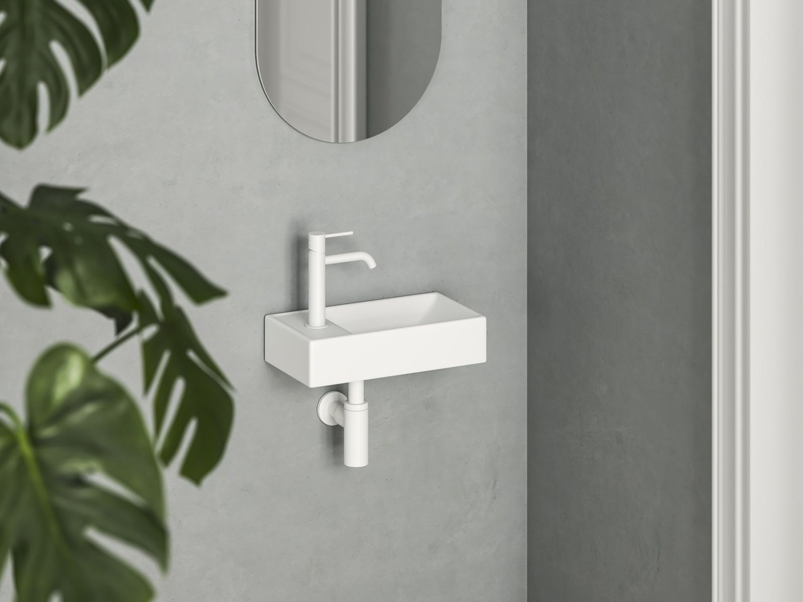 Veda Wall Small Washbasin 40 L ceramic, matt white by Ravak