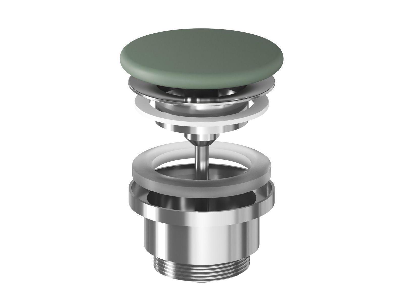 Washbasin Waste Plug Flat, fixed, ceramic, Grey Green by Ravak