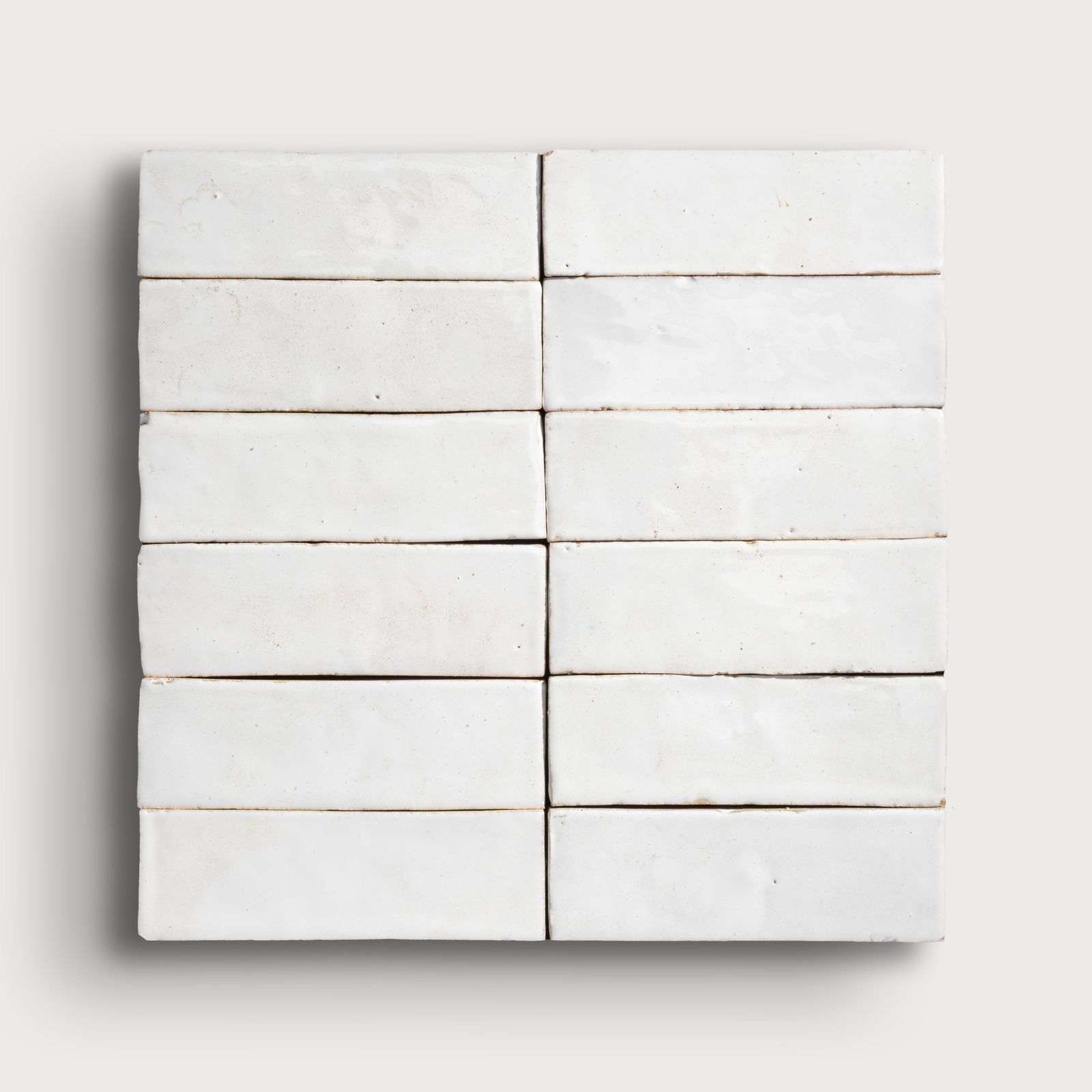 Bright White 2x6 Thin Bejmat Zellige Tile by Riad Tile