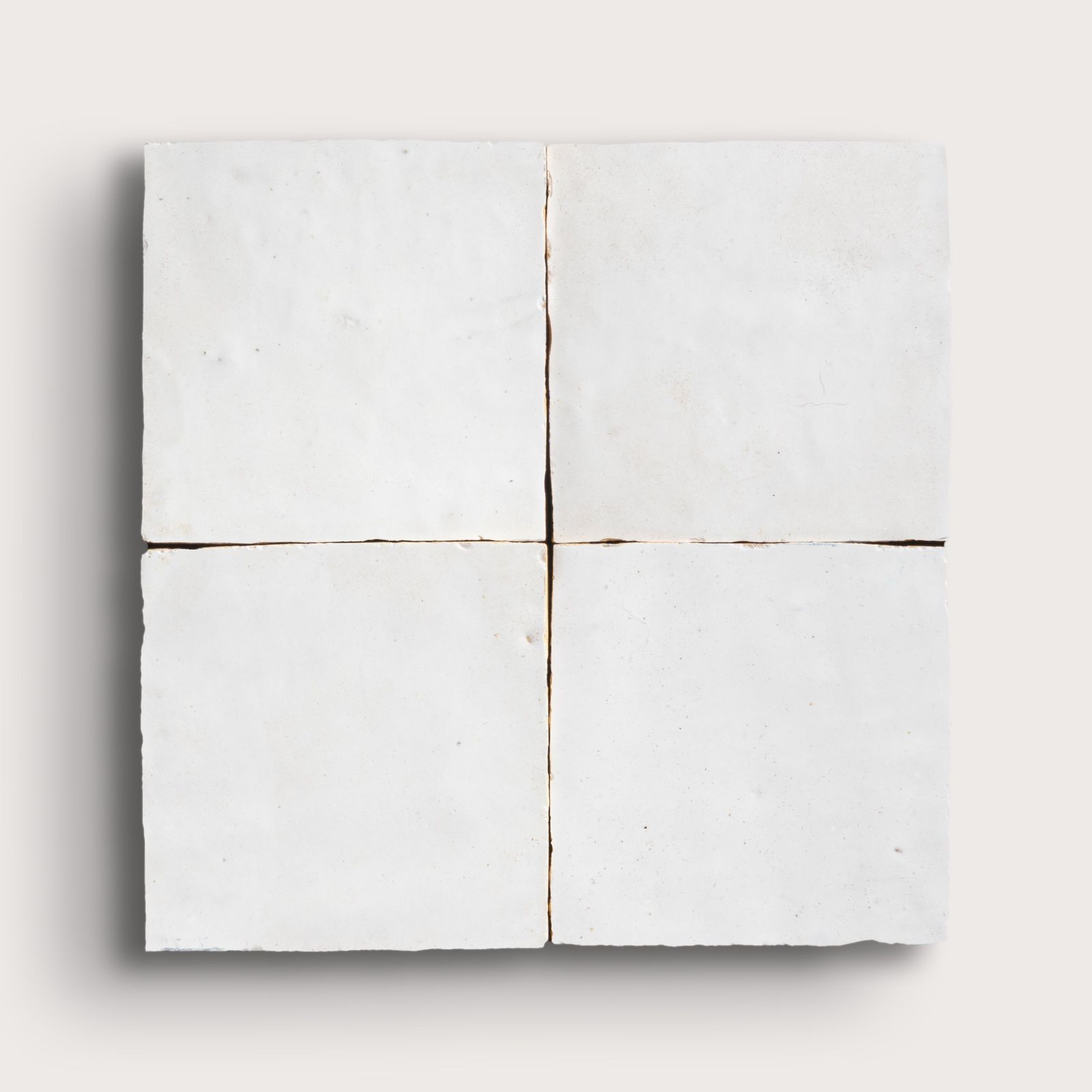 Bright White 4x4 Zellige Tile by Riad Tile