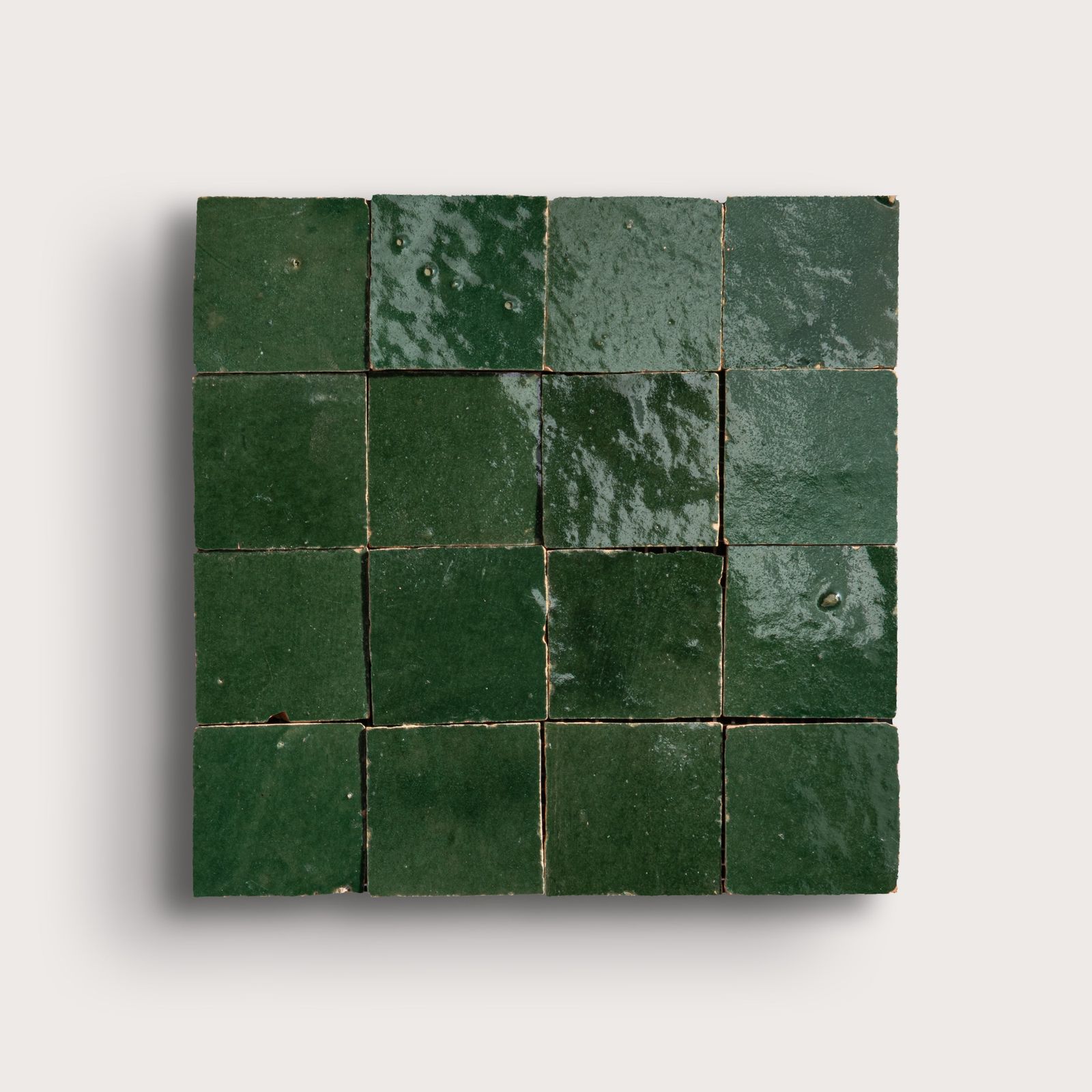 Emerald Green 2x2 Mosaic Zellige Tile by Riad Tile