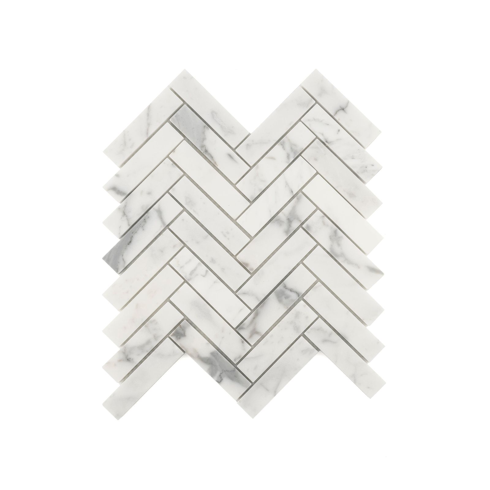 Italian Statuary 1x4 Herringbone Marble | Honed by Riad Tile