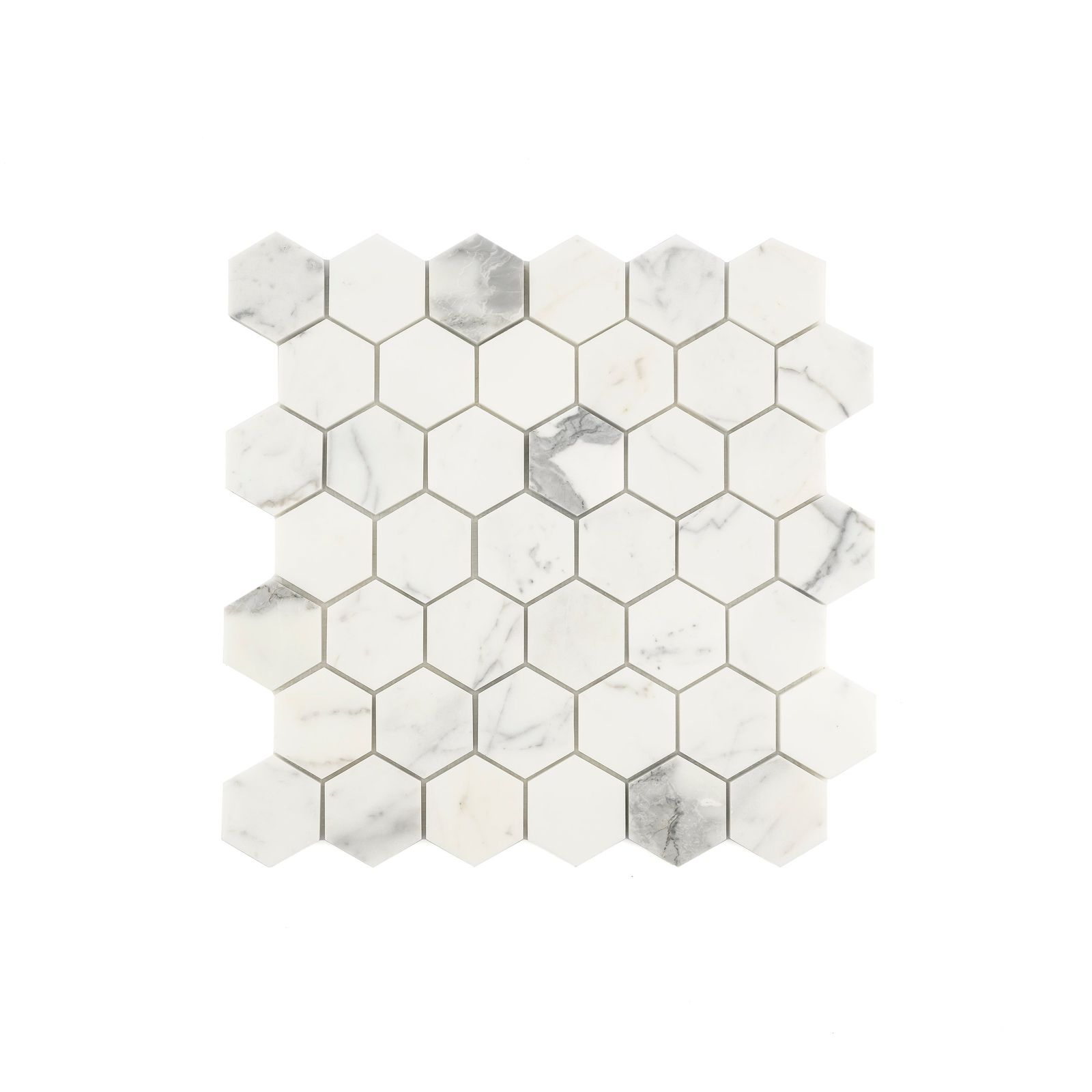 Italian Statuary 2 Inch Hexagon Marble | Honed by Riad Tile