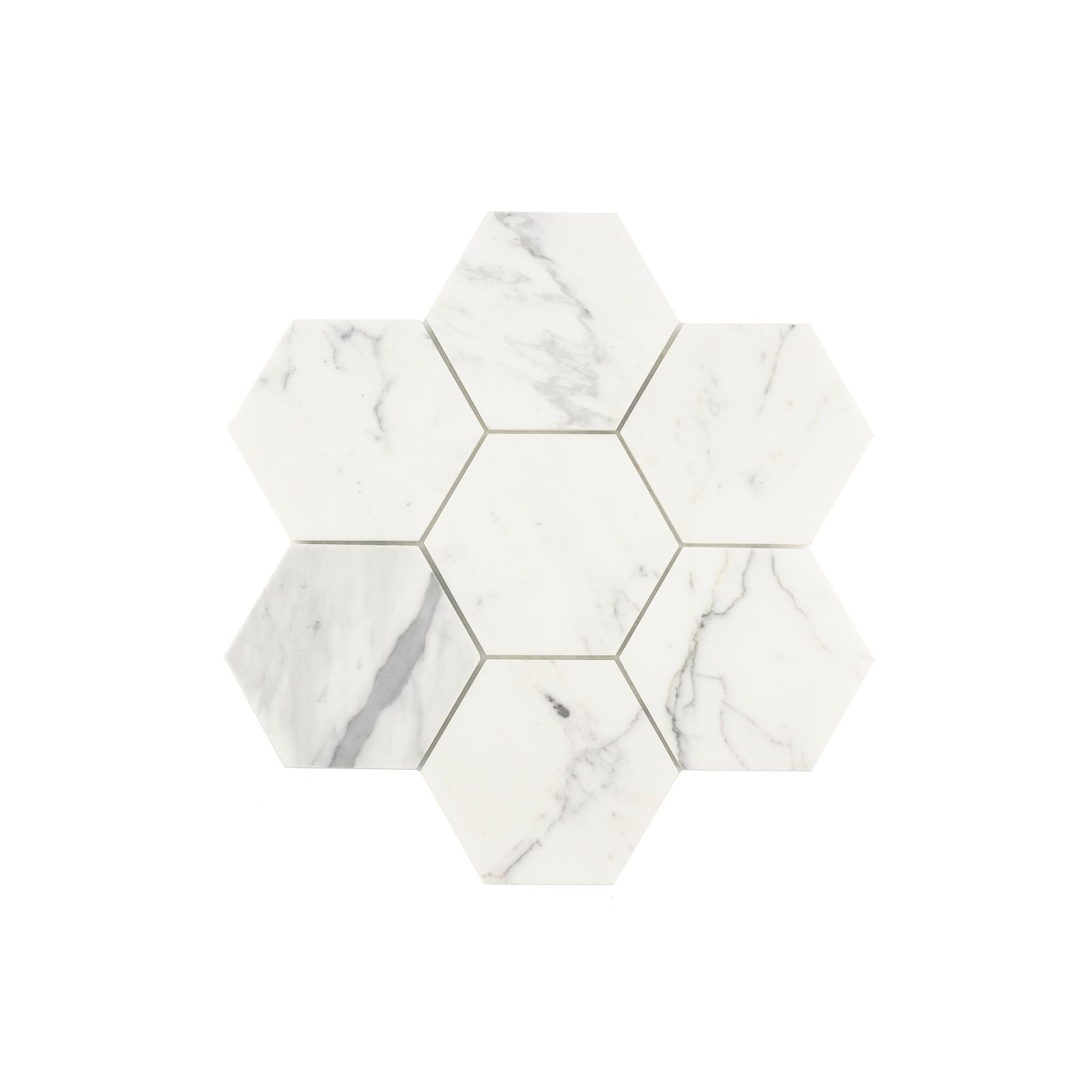 Italian Statuary 5 Inch Hexagon Marble | Honed by Riad Tile