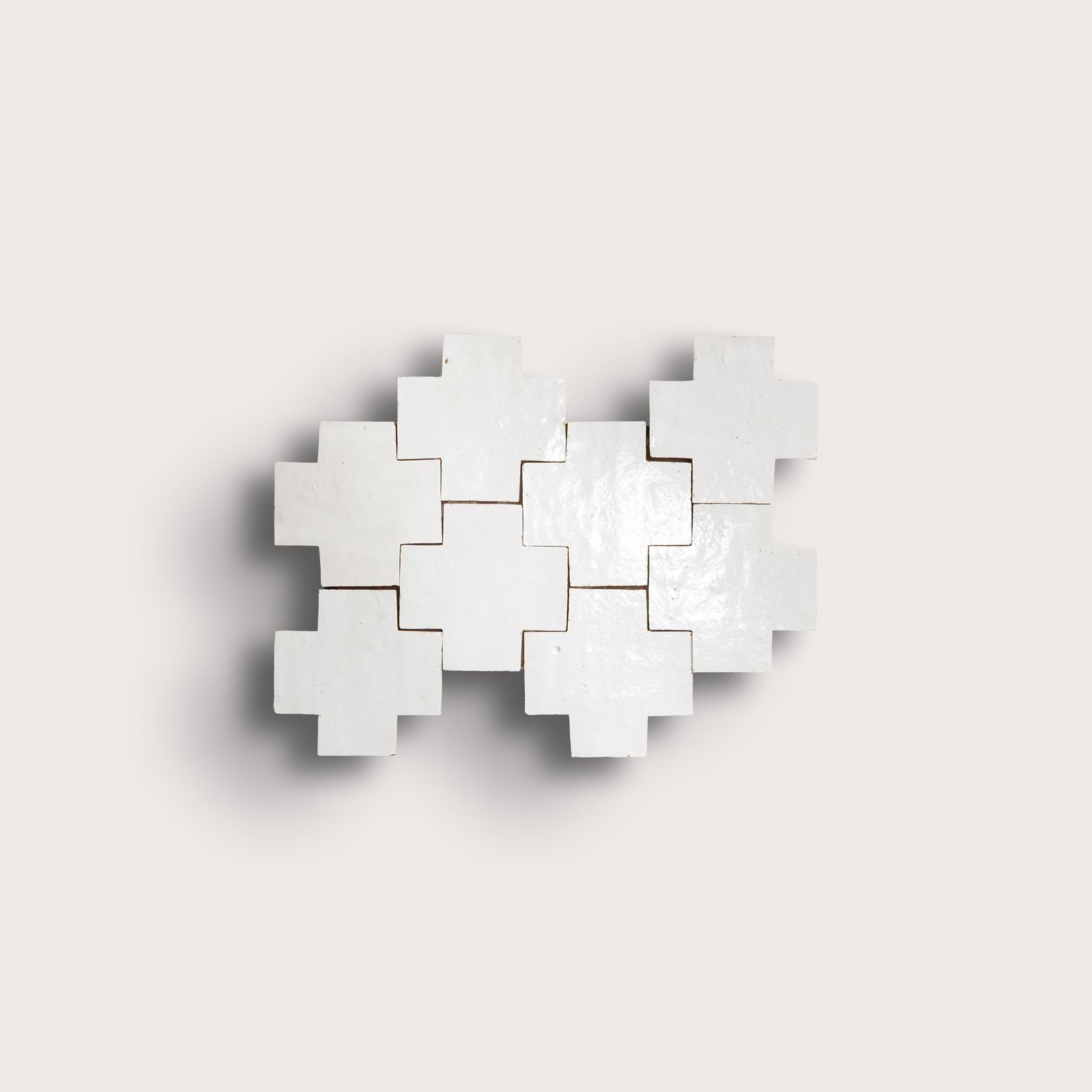 Snow White 4x4 Cross Zellige Tile by Riad Tile