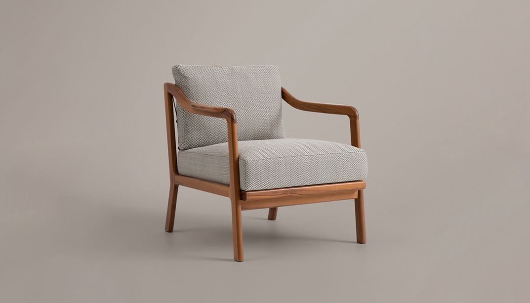 Holly Canaletto Walnut Wood Armchair by Rivolta