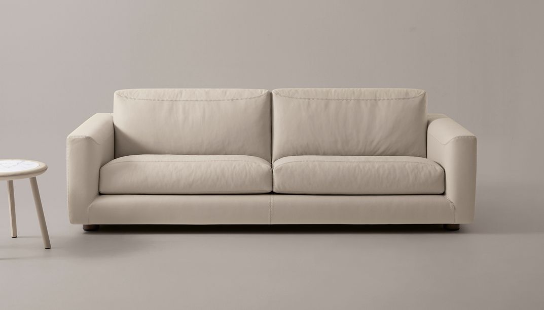 Modern modular sofa One in removable leather or fabric by Rivolta