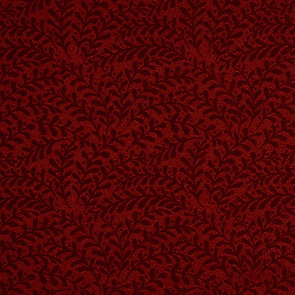 Botanical Red Upholstery Fabric - ECO ARIA Sundance by Robert Allen